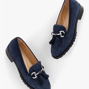 Talbots Size 9 new in box Cassidy Suede tassel loafer Navy Blue suede